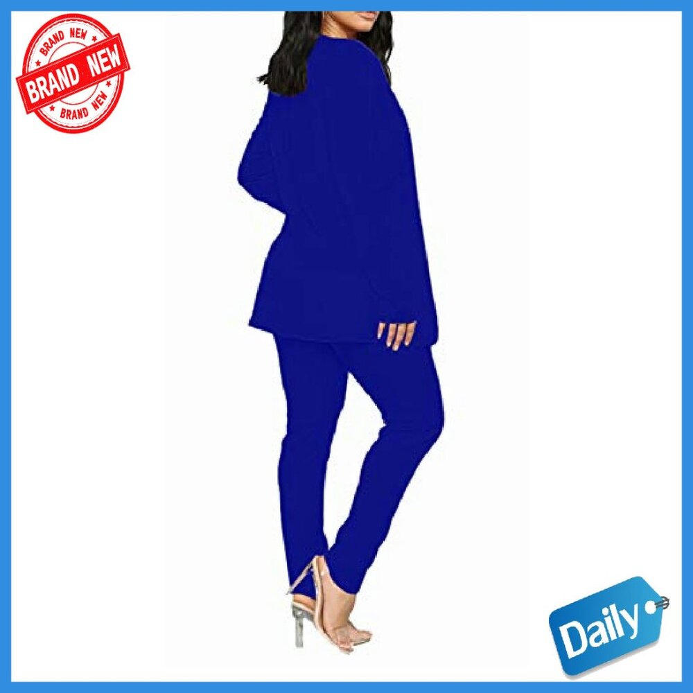 New Women's 2-Piece Blazer Pant Suit Set, Slim Fit, Polyester Spandex- med - Picture 4 of 5